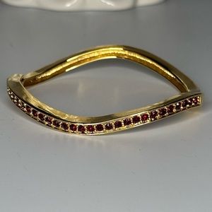 Red Stone and Golden Bracelet 6 1/4-Inches